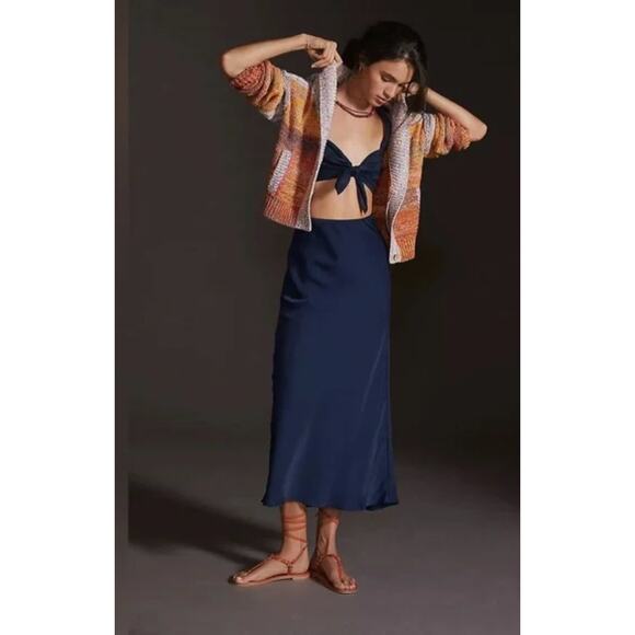 Anthropologie Pilcro Ombré Flower Sunset Cardigan Sweater Size Medium - Picture 13 of 13